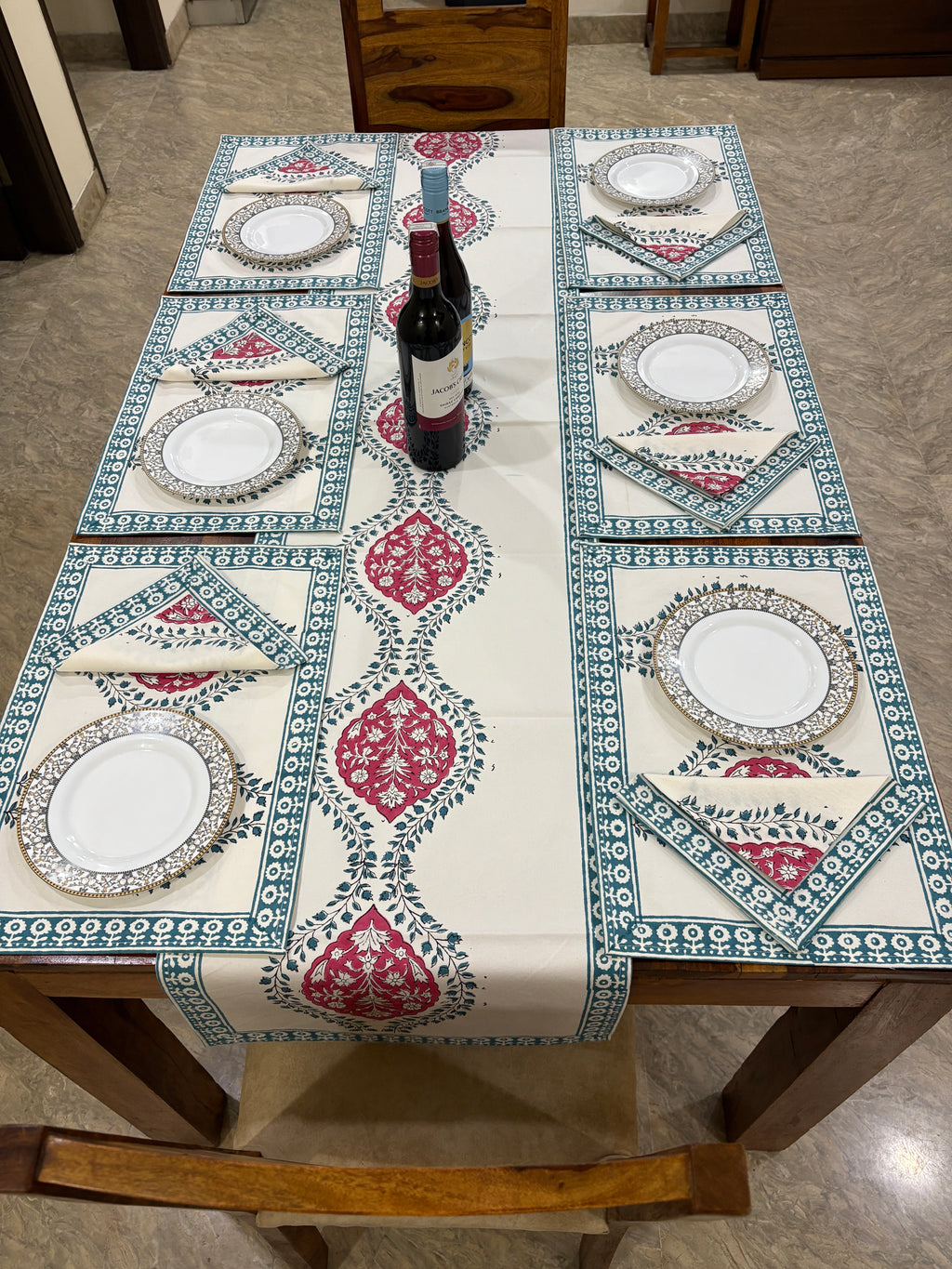 Green and Maroon Floral (S16)