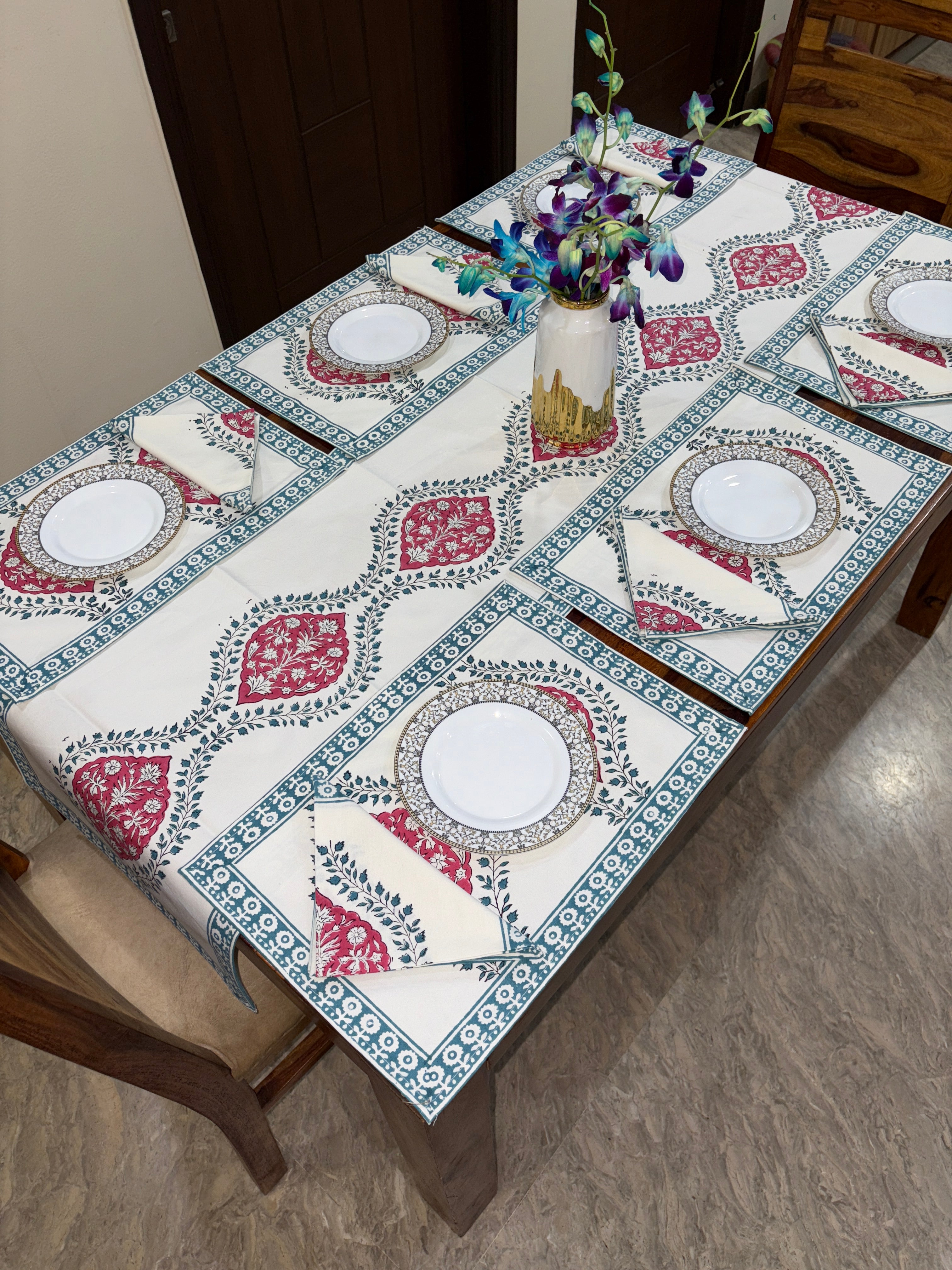 Blue and Maroon Florals (S6)