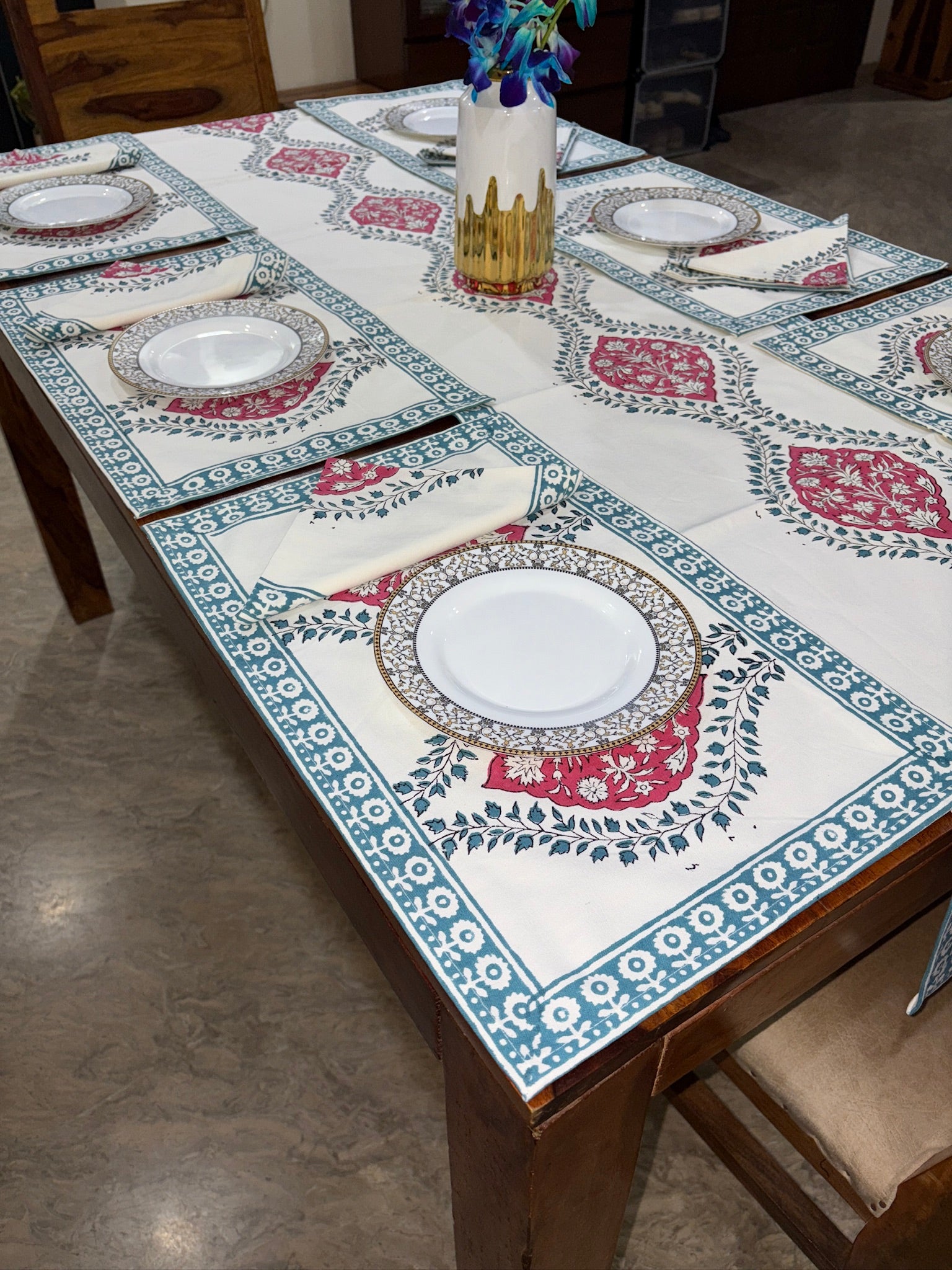 Blue and Maroon Florals (S6)