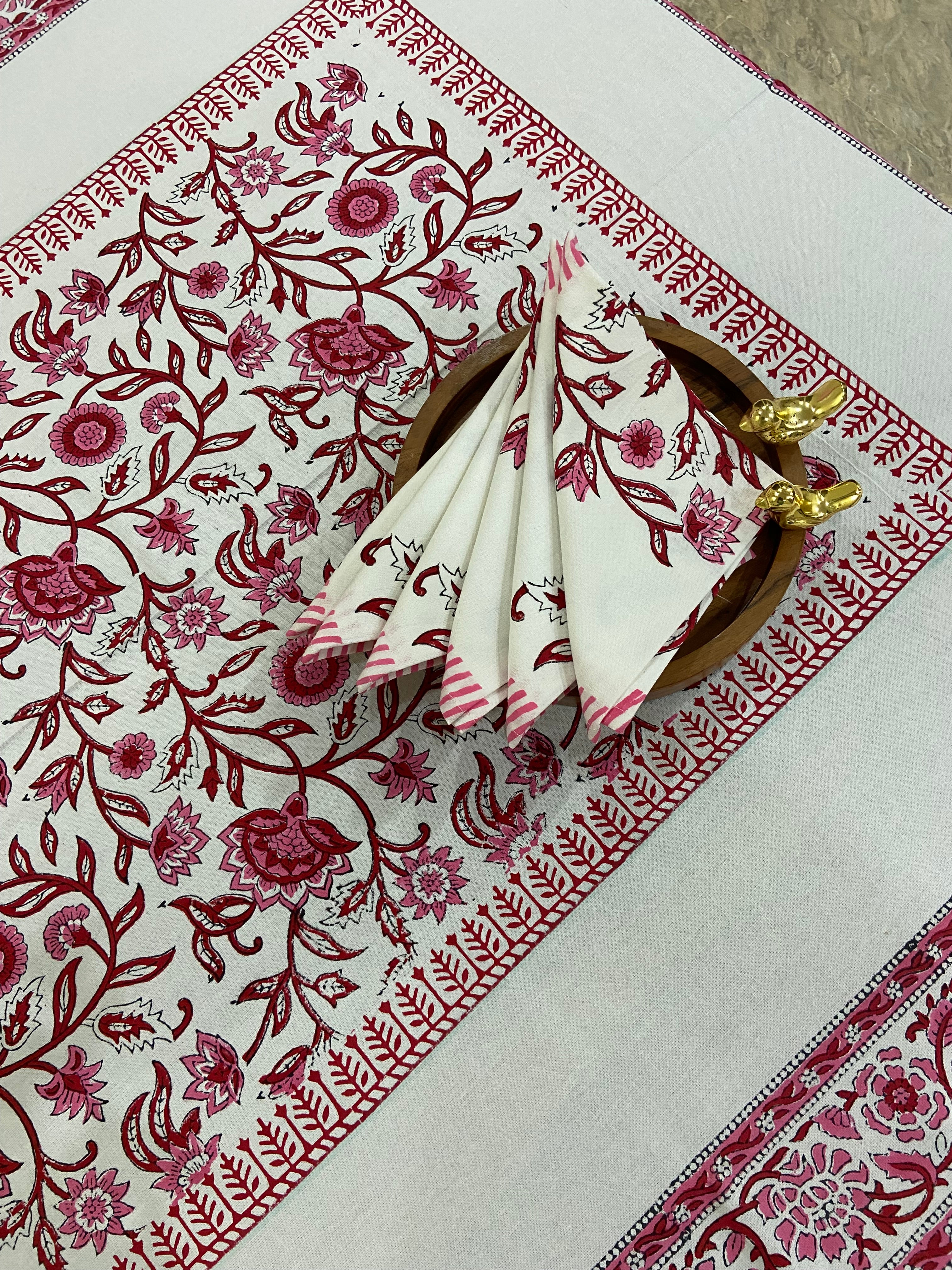 Deep red and white floral pattern (S31)